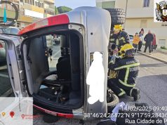 Despiste aparatoso de viatura provoca ferido em Agualva