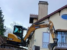 Derrocada do muro na Rua do Paço, na Vila de Sintra