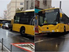 Autocarro caiu em buraco Avenida Elias Garcia e “trava” trânsito em Queluz