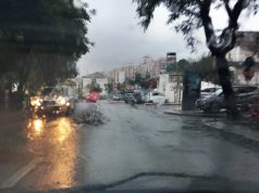 Chuva e vento forte na passagem da frente frontal na região de Lisboa